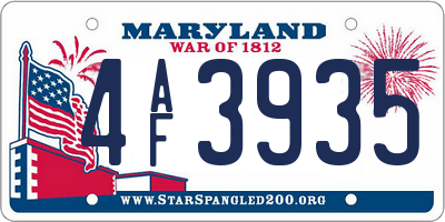 MD license plate 4AF3935