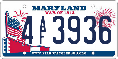 MD license plate 4AF3936