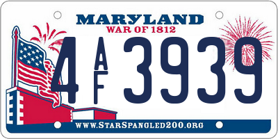 MD license plate 4AF3939