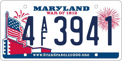 MD license plate 4AF3941