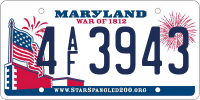 MD license plate 4AF3943
