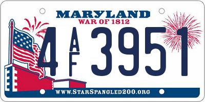 MD license plate 4AF3951
