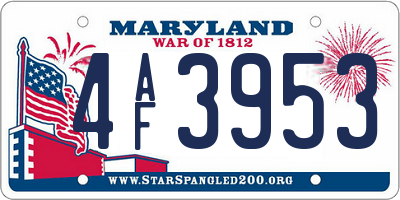 MD license plate 4AF3953