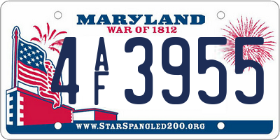 MD license plate 4AF3955