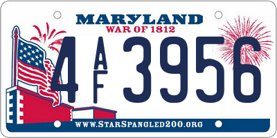 MD license plate 4AF3956
