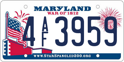 MD license plate 4AF3959