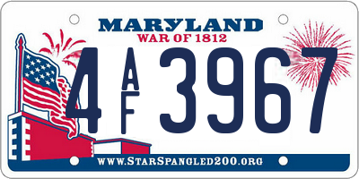 MD license plate 4AF3967
