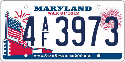 MD license plate 4AF3973
