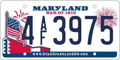MD license plate 4AF3975