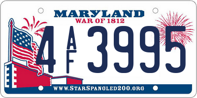 MD license plate 4AF3995