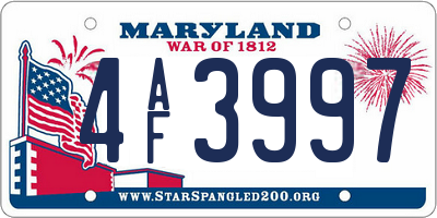 MD license plate 4AF3997
