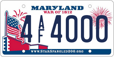 MD license plate 4AF4000