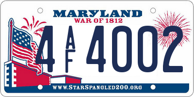 MD license plate 4AF4002