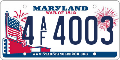 MD license plate 4AF4003