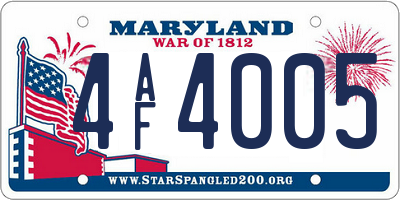 MD license plate 4AF4005
