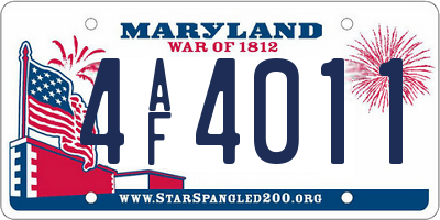 MD license plate 4AF4011