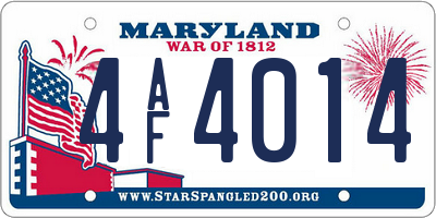 MD license plate 4AF4014