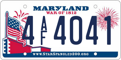 MD license plate 4AF4041