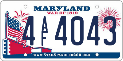 MD license plate 4AF4043