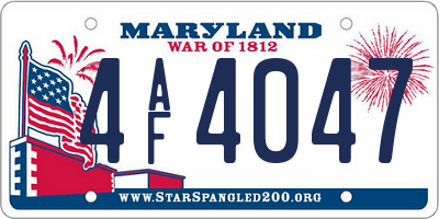 MD license plate 4AF4047
