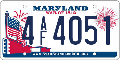 MD license plate 4AF4051