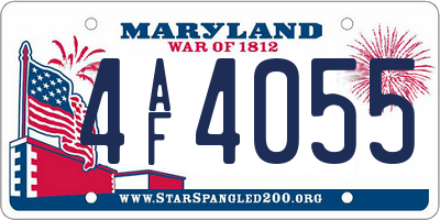 MD license plate 4AF4055