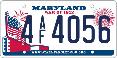 MD license plate 4AF4056