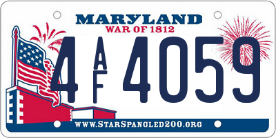 MD license plate 4AF4059