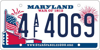 MD license plate 4AF4069