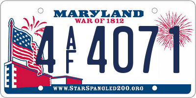 MD license plate 4AF4071
