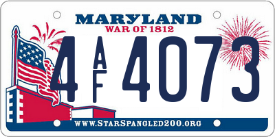 MD license plate 4AF4073