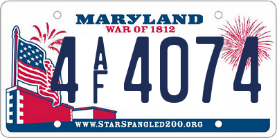 MD license plate 4AF4074