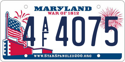 MD license plate 4AF4075
