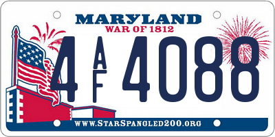 MD license plate 4AF4088