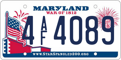 MD license plate 4AF4089