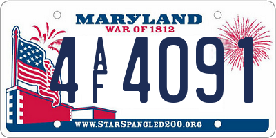 MD license plate 4AF4091