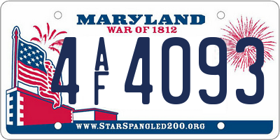 MD license plate 4AF4093
