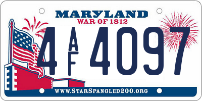 MD license plate 4AF4097