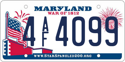 MD license plate 4AF4099