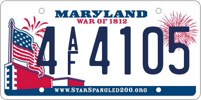 MD license plate 4AF4105