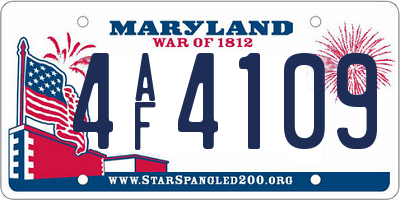 MD license plate 4AF4109