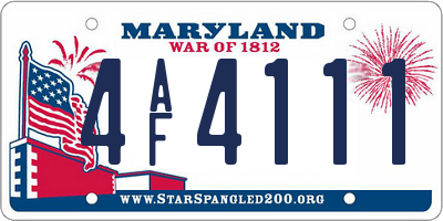 MD license plate 4AF4111