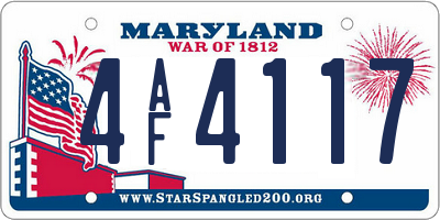 MD license plate 4AF4117