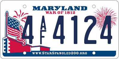MD license plate 4AF4124