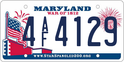 MD license plate 4AF4129