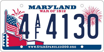 MD license plate 4AF4130