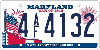MD license plate 4AF4132