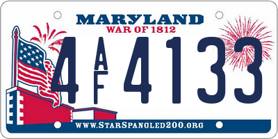 MD license plate 4AF4133