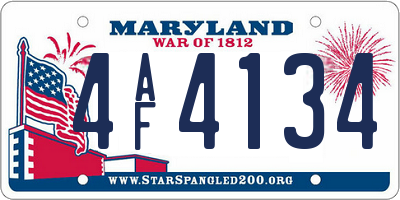 MD license plate 4AF4134