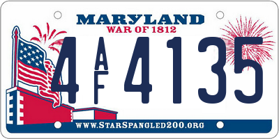 MD license plate 4AF4135
